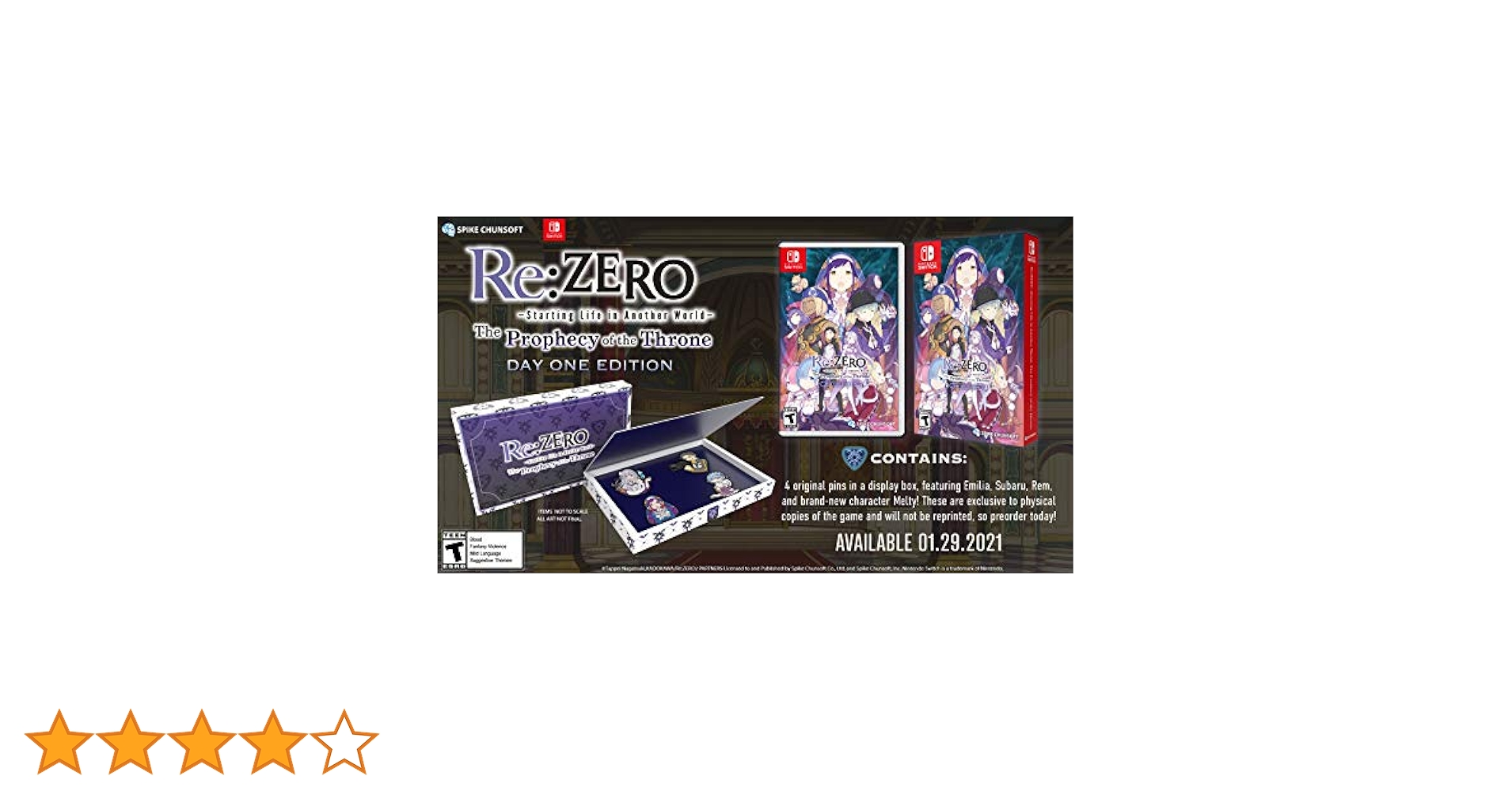 RE: ZERO The Prophecy of Thrones Day 1 Edition - Nintendo